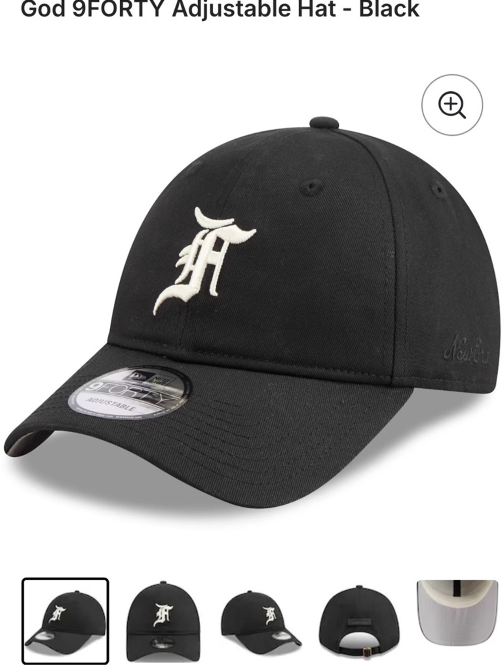 New Era Black Cap with Gray Undervisor and White Trim